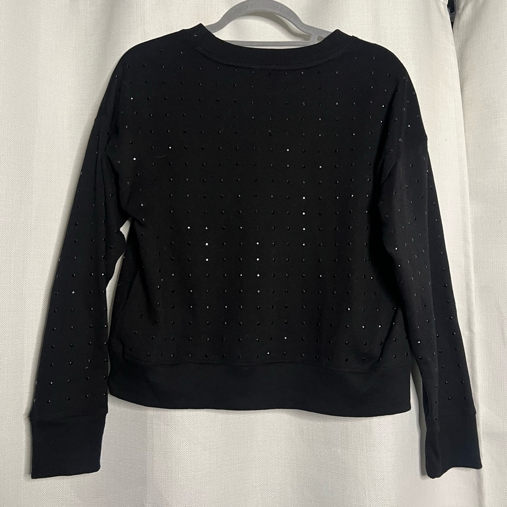 DKNY Sport Black Rhinestone Crewneck Sweatshirt XS - Picture 6 of 12